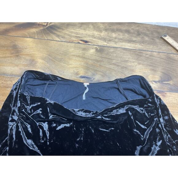 Free People Long Sleeve Velvet Square Neck Whimsigoth Blouse Women's Size S - Picture 10 of 12